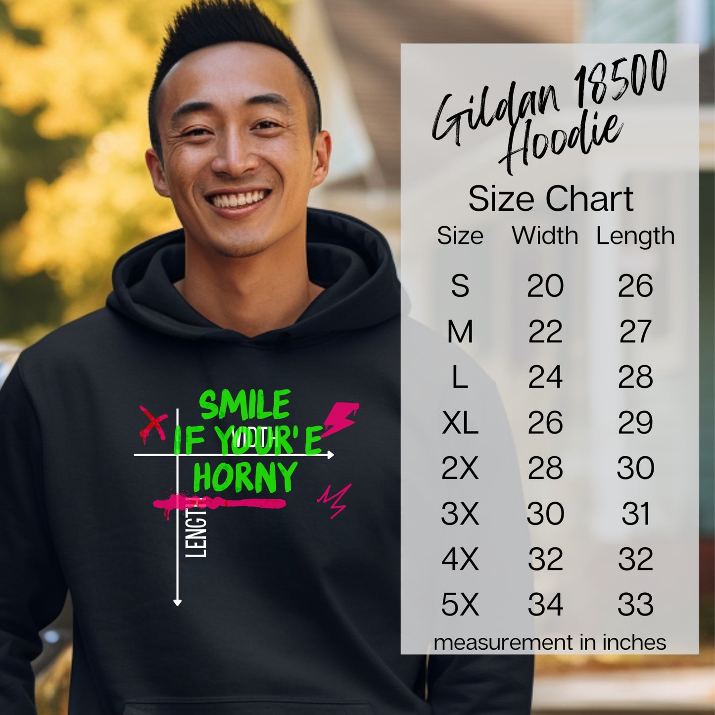 Smile If You're Horny Gildan 18500 Hoodie