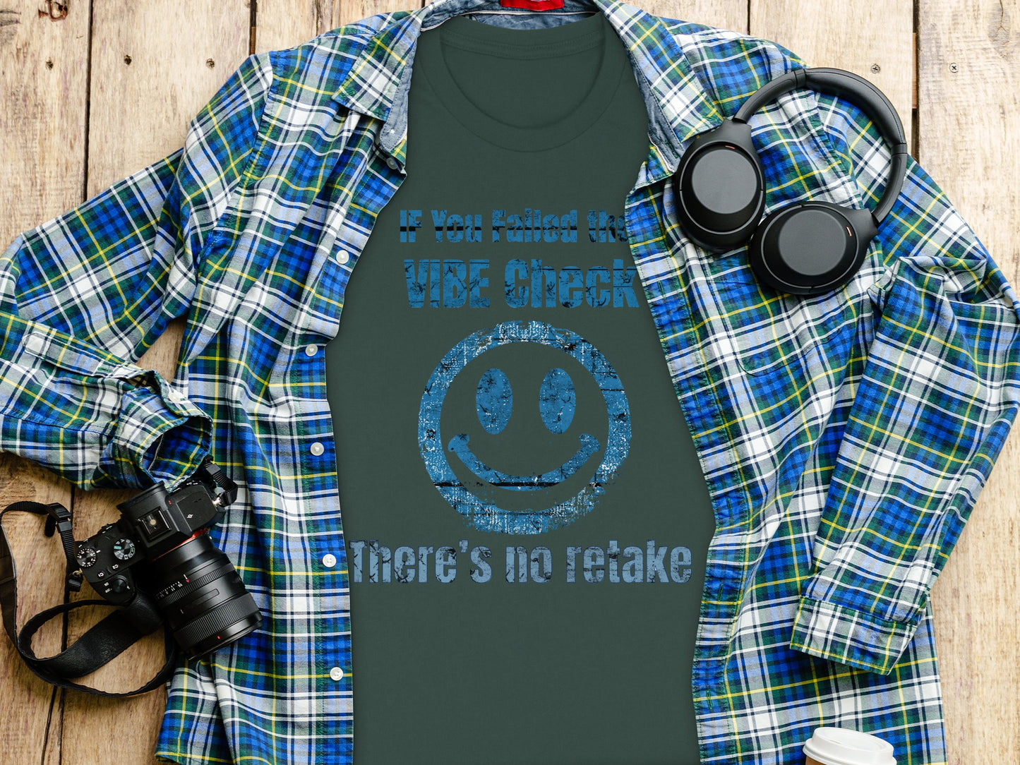 Vibe Check No Retake Graphic Tee Shirt Product