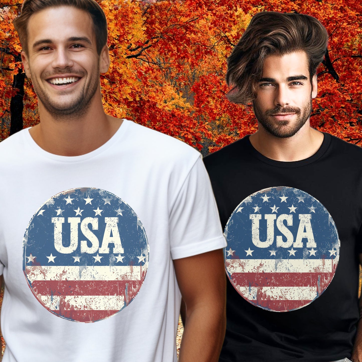 Vintage USA Flag Graphic Men's T-Shirt Casual product