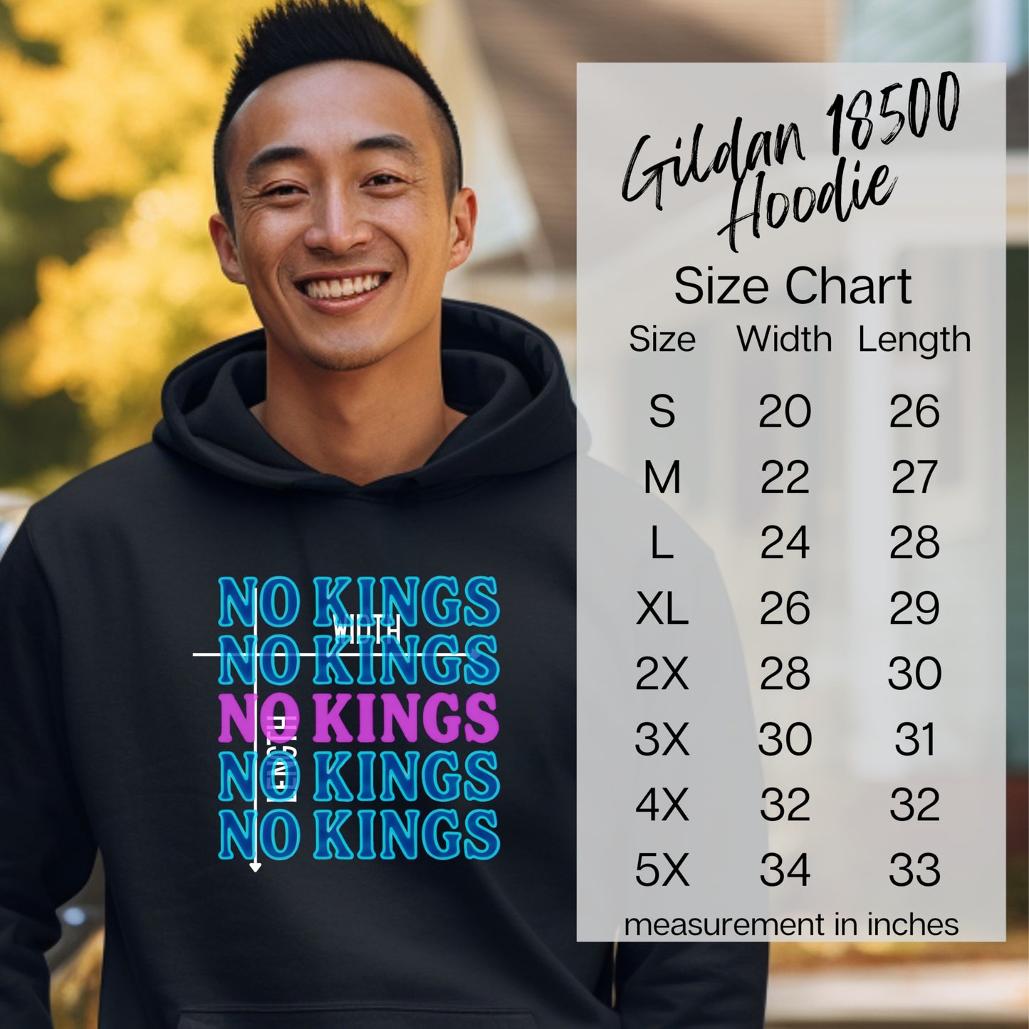 No Kings Hoodie in Various Sizes for Stylish Comfort