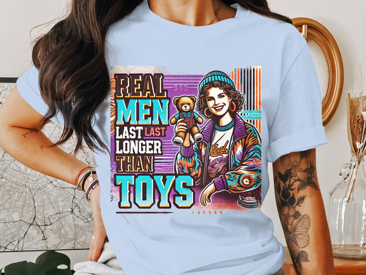Real Men Last Last Longer Than Toys T-shirt product