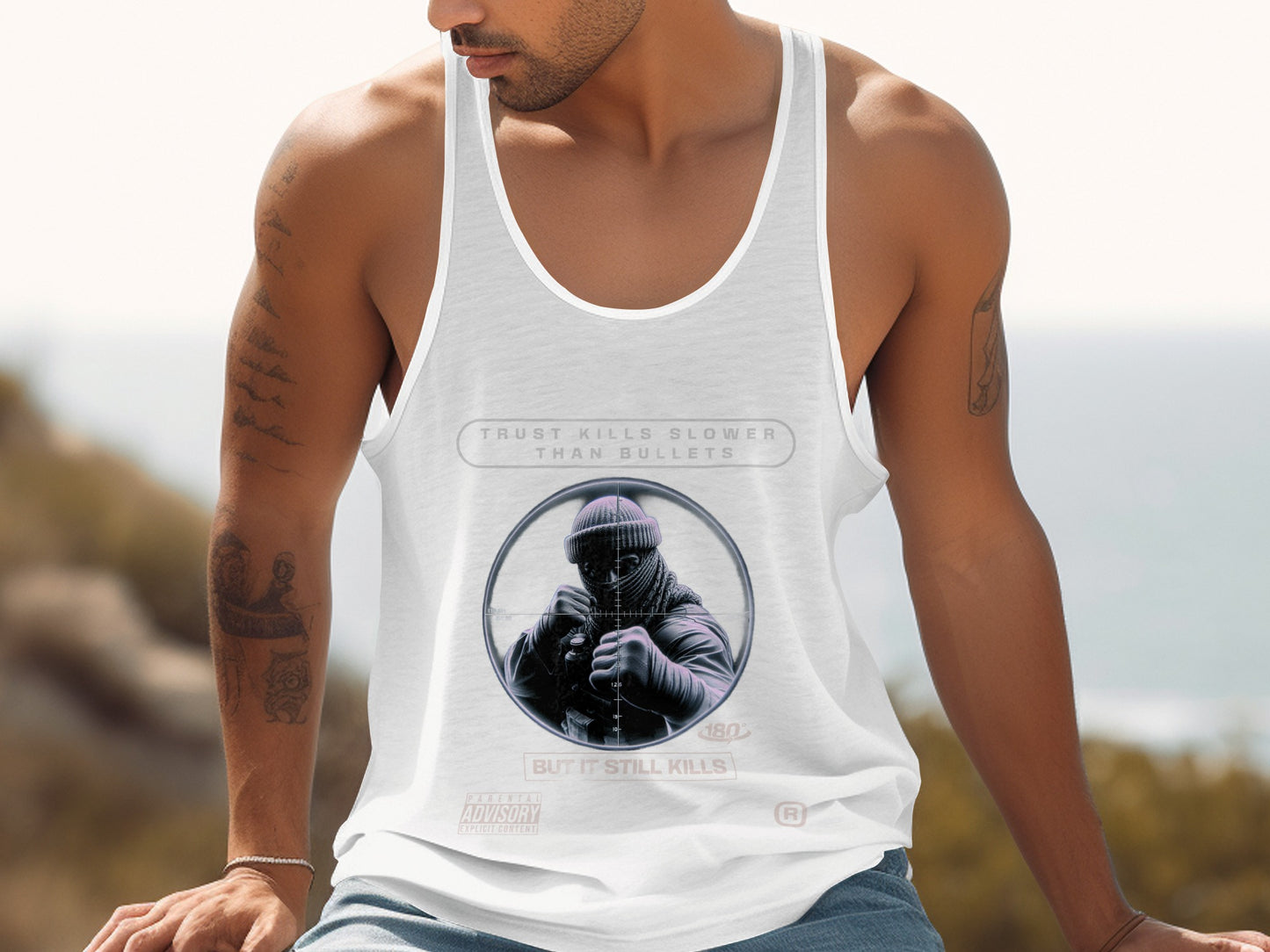 Trust Kills Slower Than Bullets Graphic Tank Top product