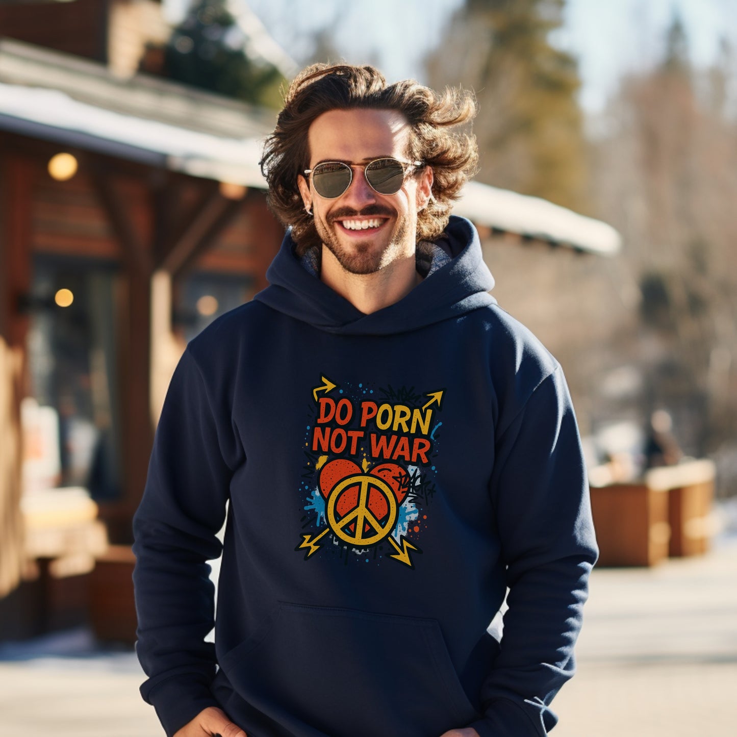 Do Porn Not War slogan hoodie product