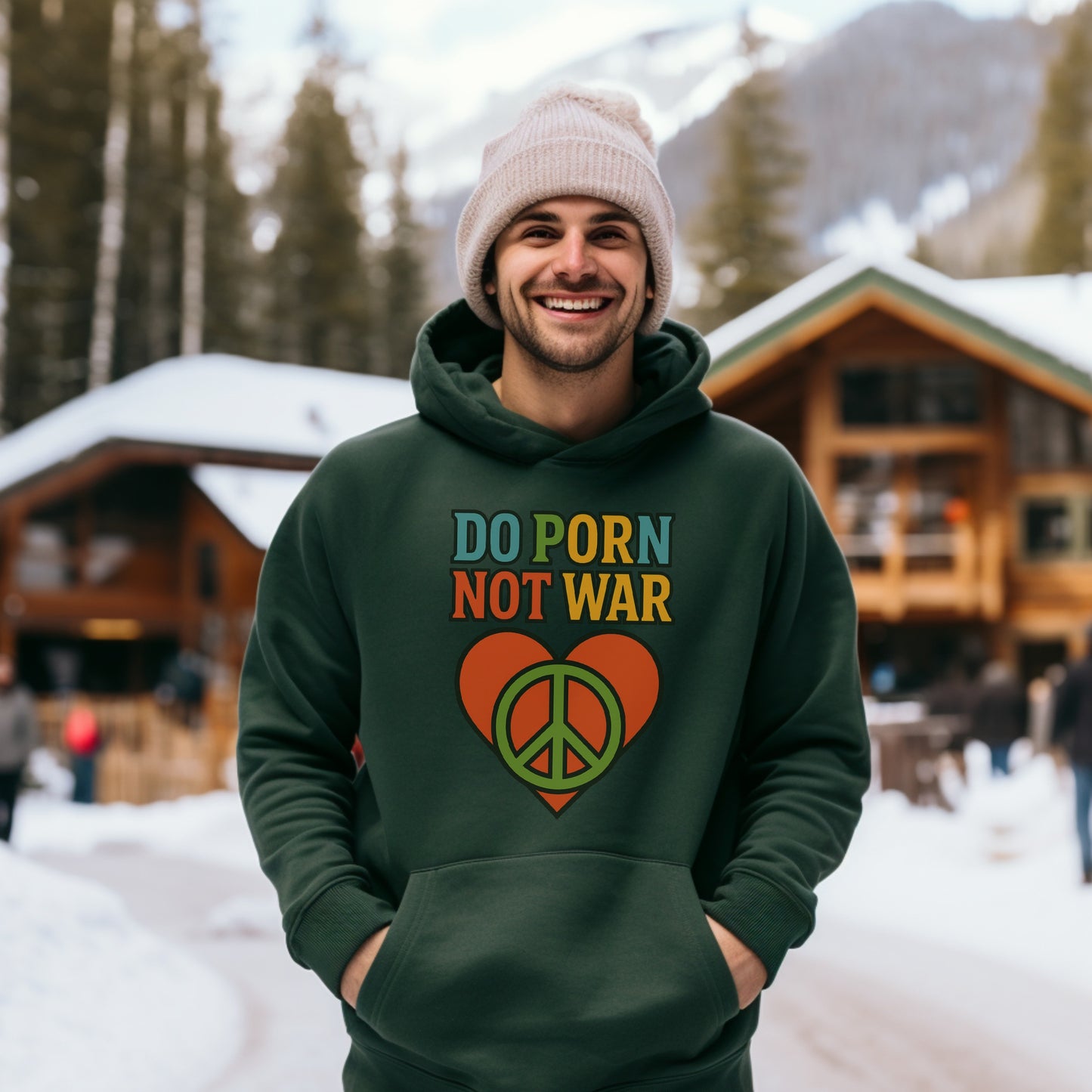 Do Porn Not War Peace Symbol Graphic Hoodie product