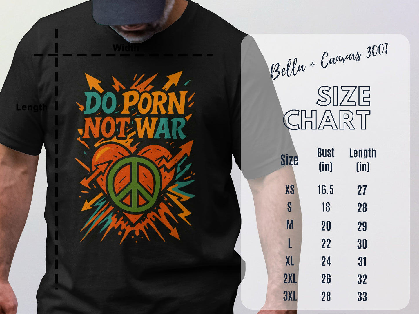 Do Porn Not War Peace Symbol Graphic Tee product