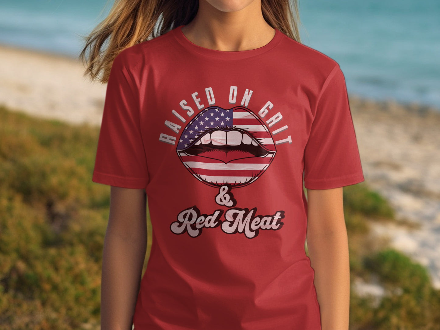 Raised on Grit and Red Meat Graphic T-Shirt product