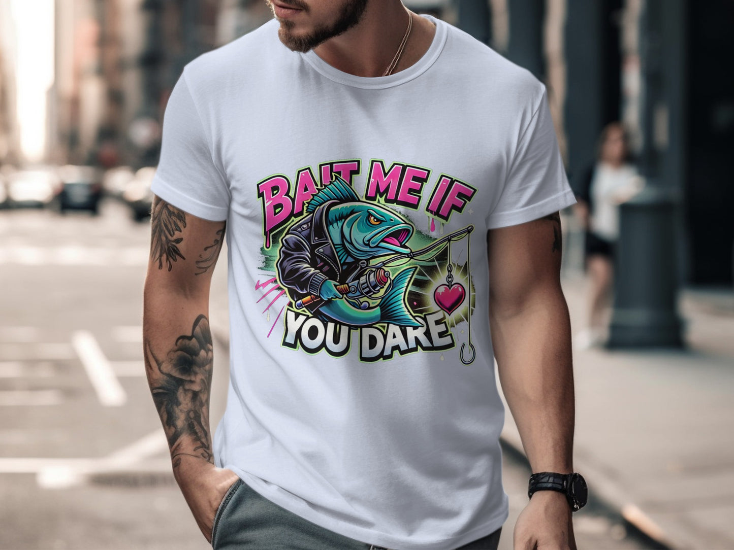 Bait Me If You Dare Printed T-shirt Novelty Shirt product type