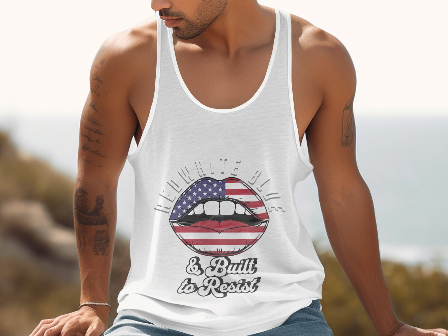 Red White Blue & Built to Resist Tank Top product type