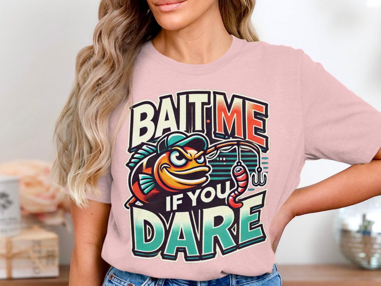 Bait Me If You Dare Bold Graphic Statement T-shirt product