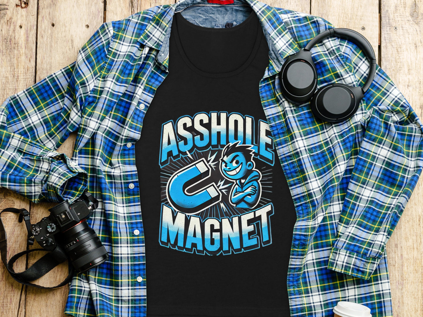 Asshole Magnet Graphic Humor Tee for Everyday Wear product