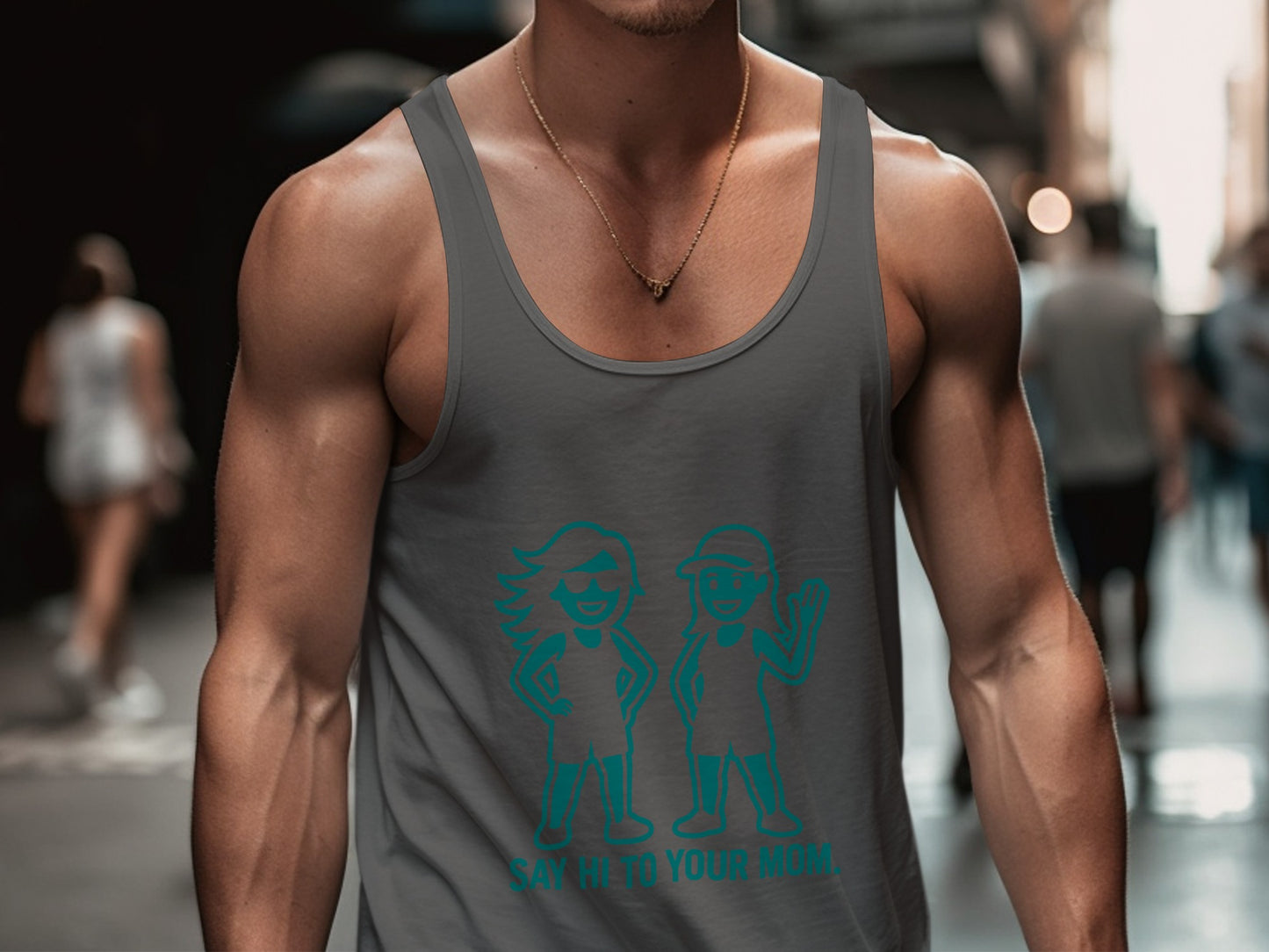 Say Hi To Your Mom Graphic Tank Top product