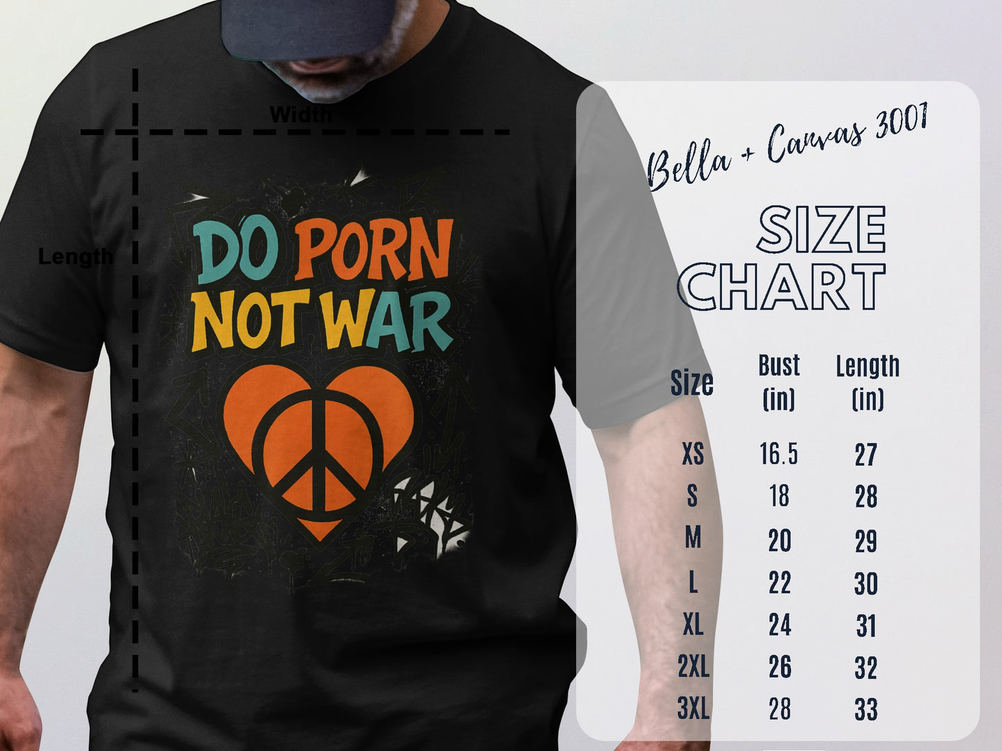 Do Porn Not War Peace Sign Graphic T-shirt product