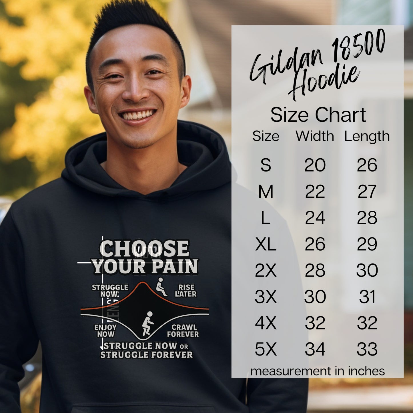 Choose Your Pain Inspirational Hoodie