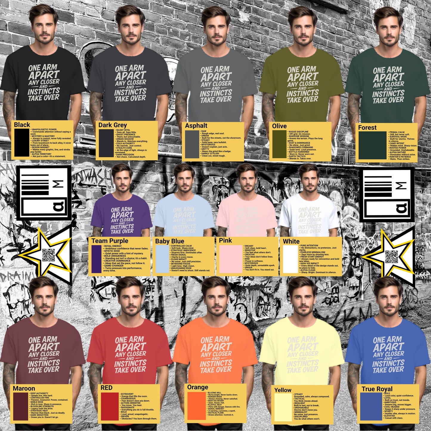 Stylish Graphic Design T-Shirt with Quote Collection