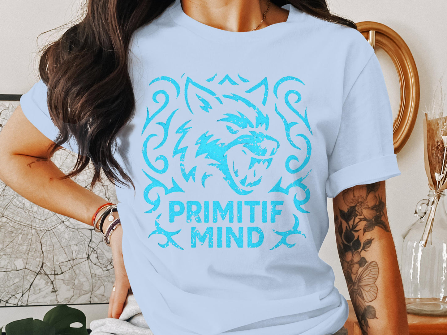 Primitif Mind Tribal Wolf Unisex Graphic T-Shirt product