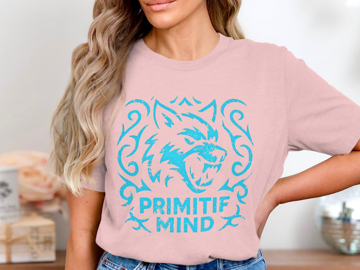 Primitif Mind Wolf Graphic Pink T-Shirt product type