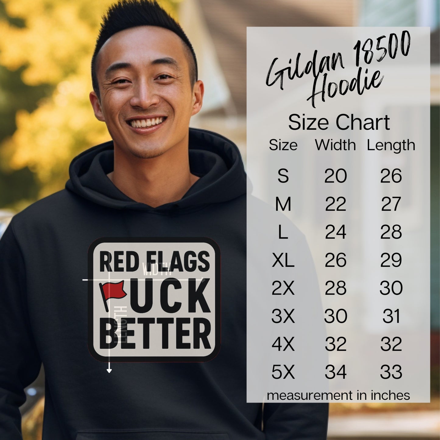 Red Flags F U C K Better Gildan 18500 Hoodie