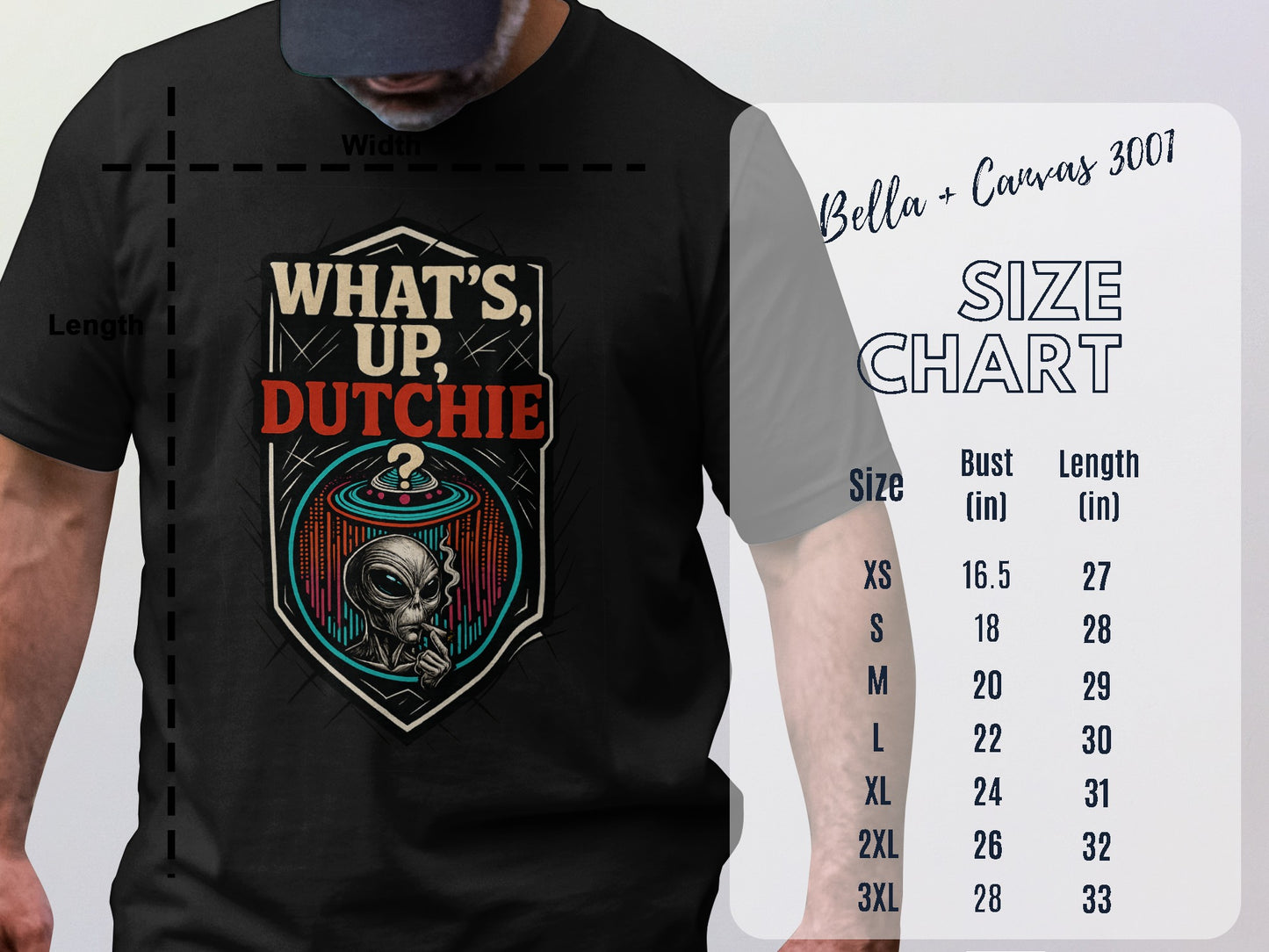 What's Up Dutchie Alien Humor Graphic Tee product type