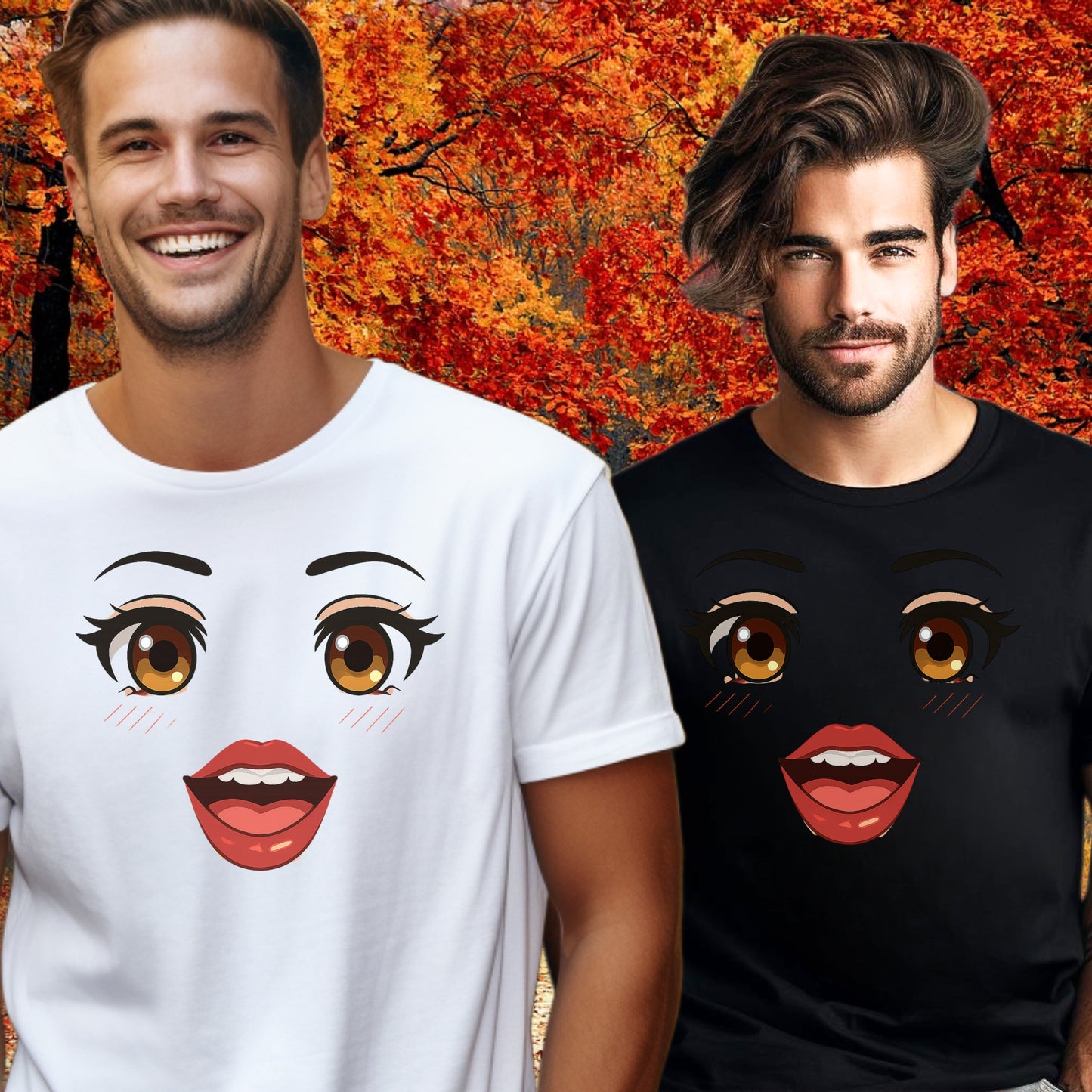Smiling Anime Face Graphic Tee Unisex Shirt product type