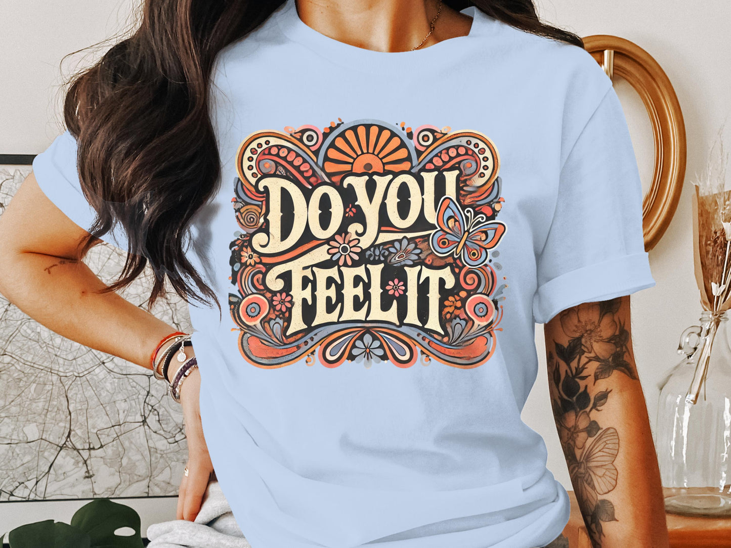 Do You Feel It Colorful Retro Graphic T-shirt product