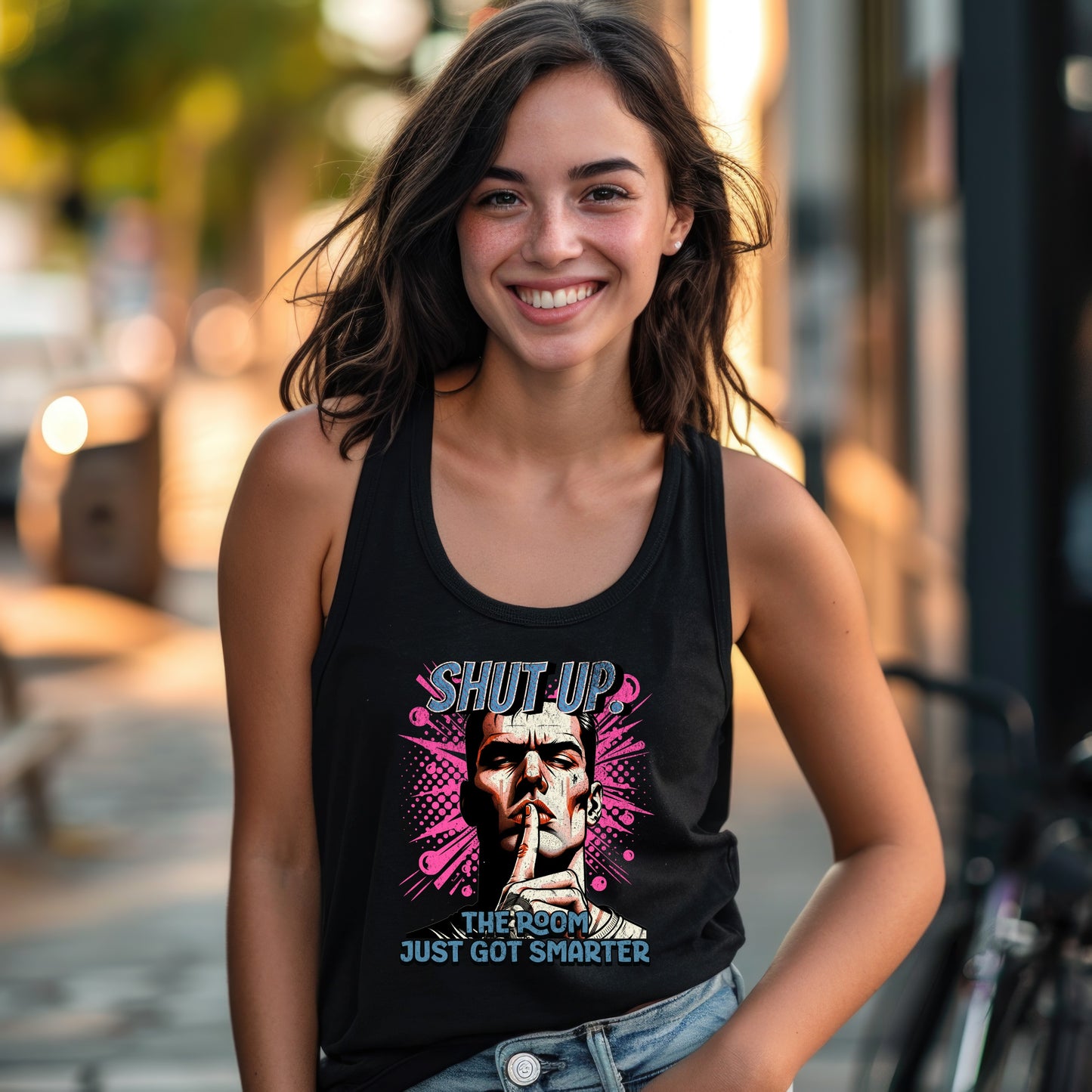 Shut Up The Room Just Got Smarter graphic tank top product