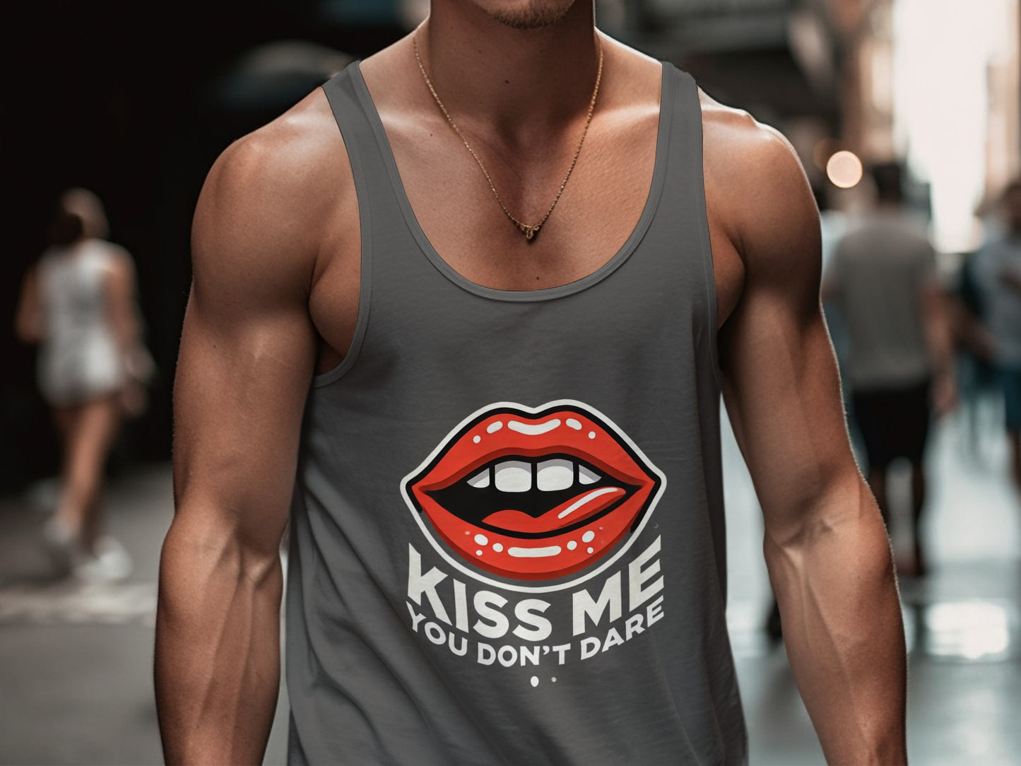 Kiss Me You Don't Dare Graphic Tank Top product