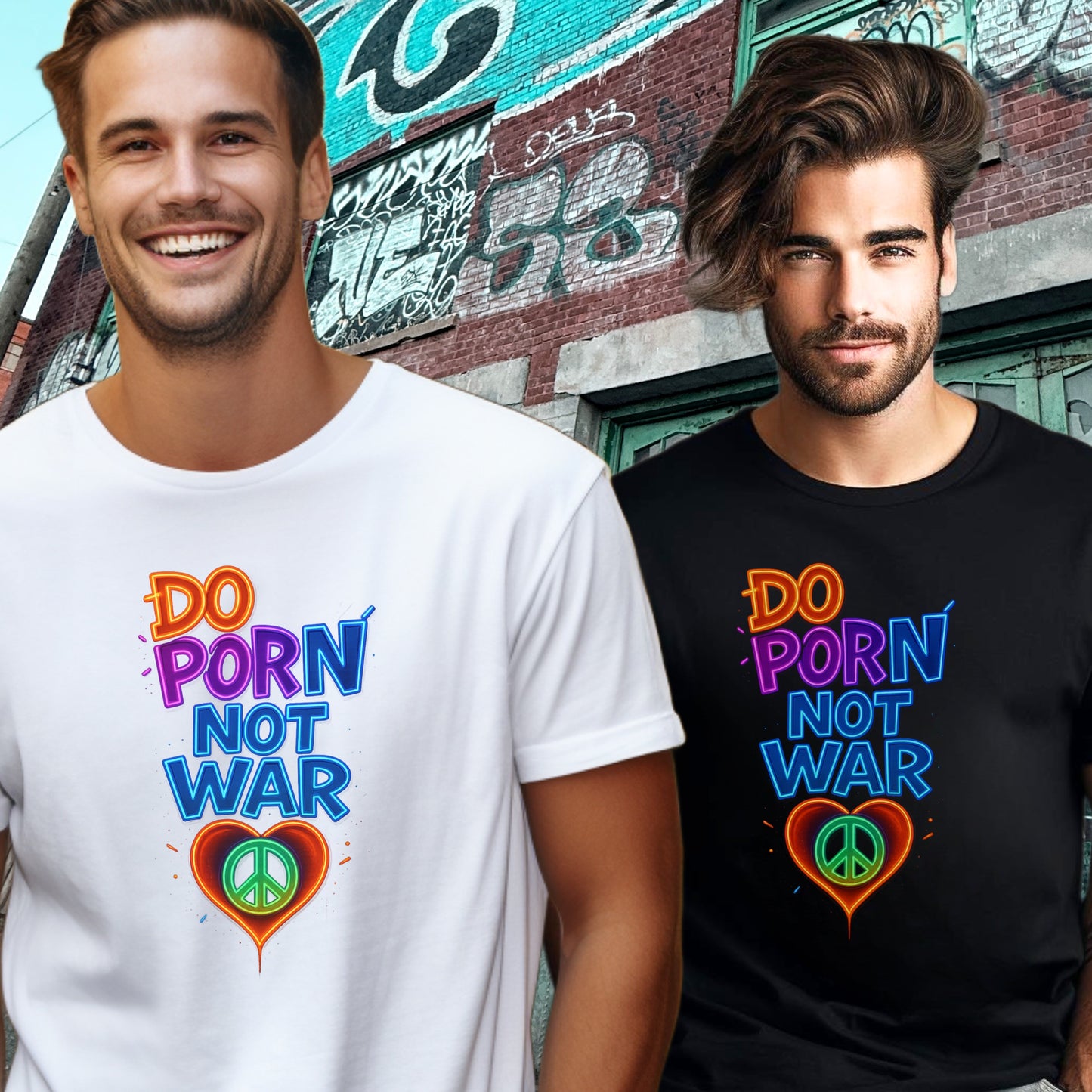 Do Porn Not War Peace Symbol Graphic T-shirt product