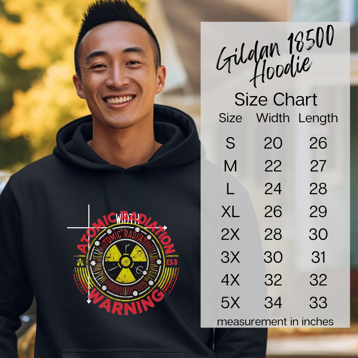 Atomic Radiation Warning Gildan 18500 Hoodie product
