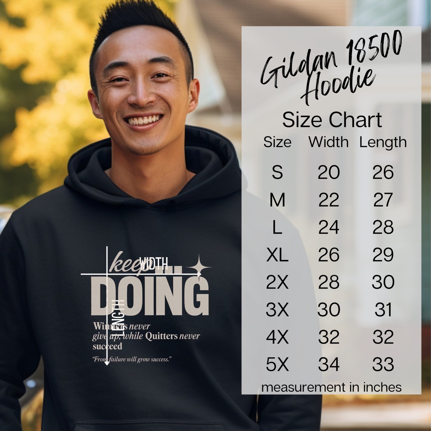 Keep Doing Inspirational Quote Gildan 18500 Hoodie