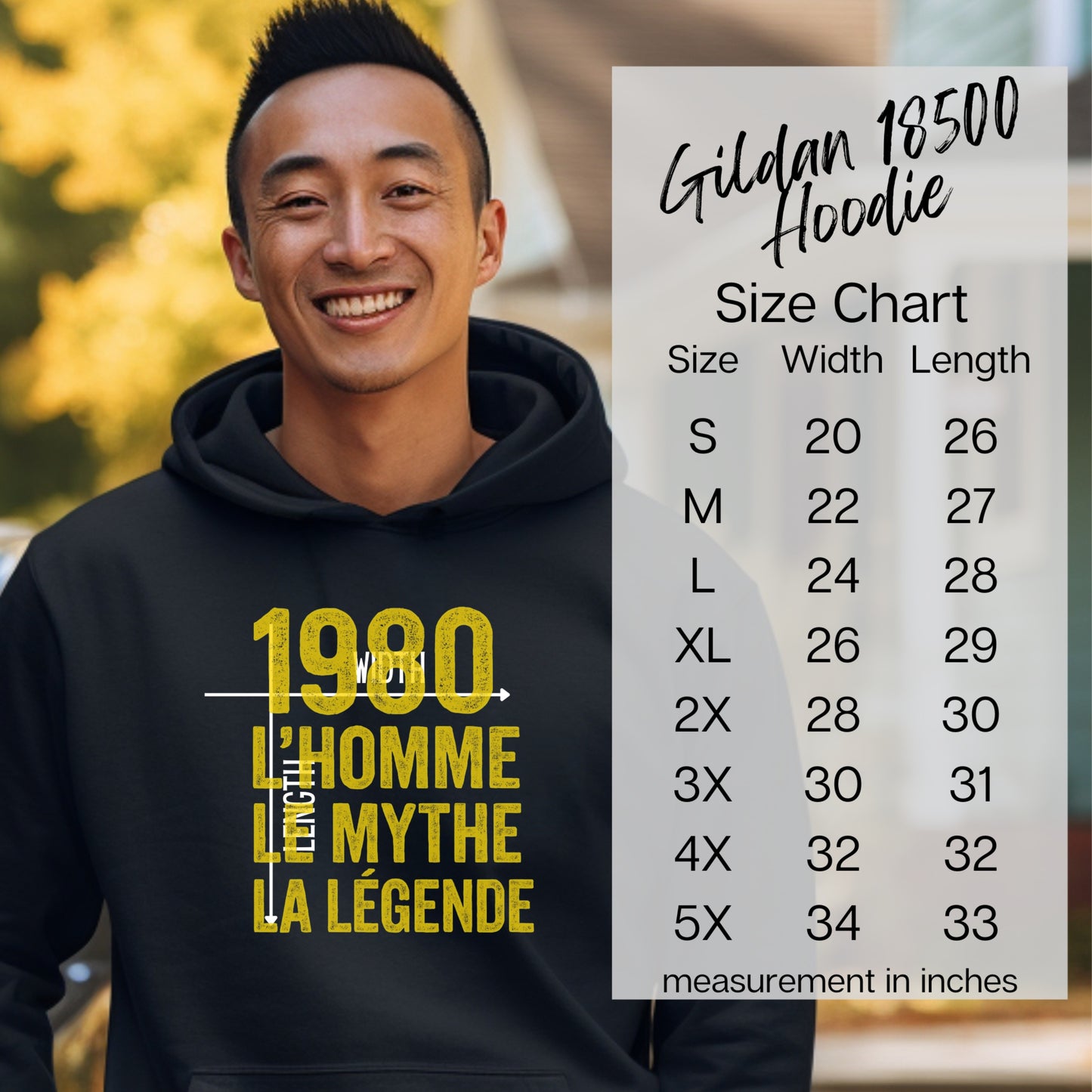 Vintage 1980 Hoodie L'Homme Le Mythe La Légende