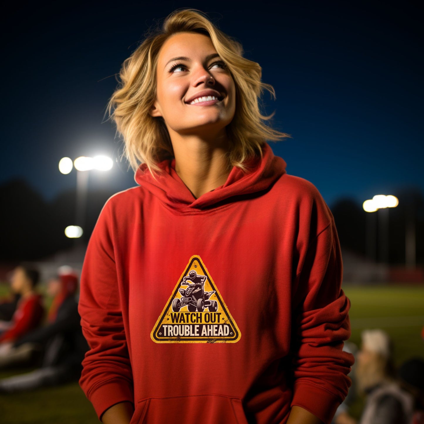 Watch Out Trouble Ahead Red Hoodie Product