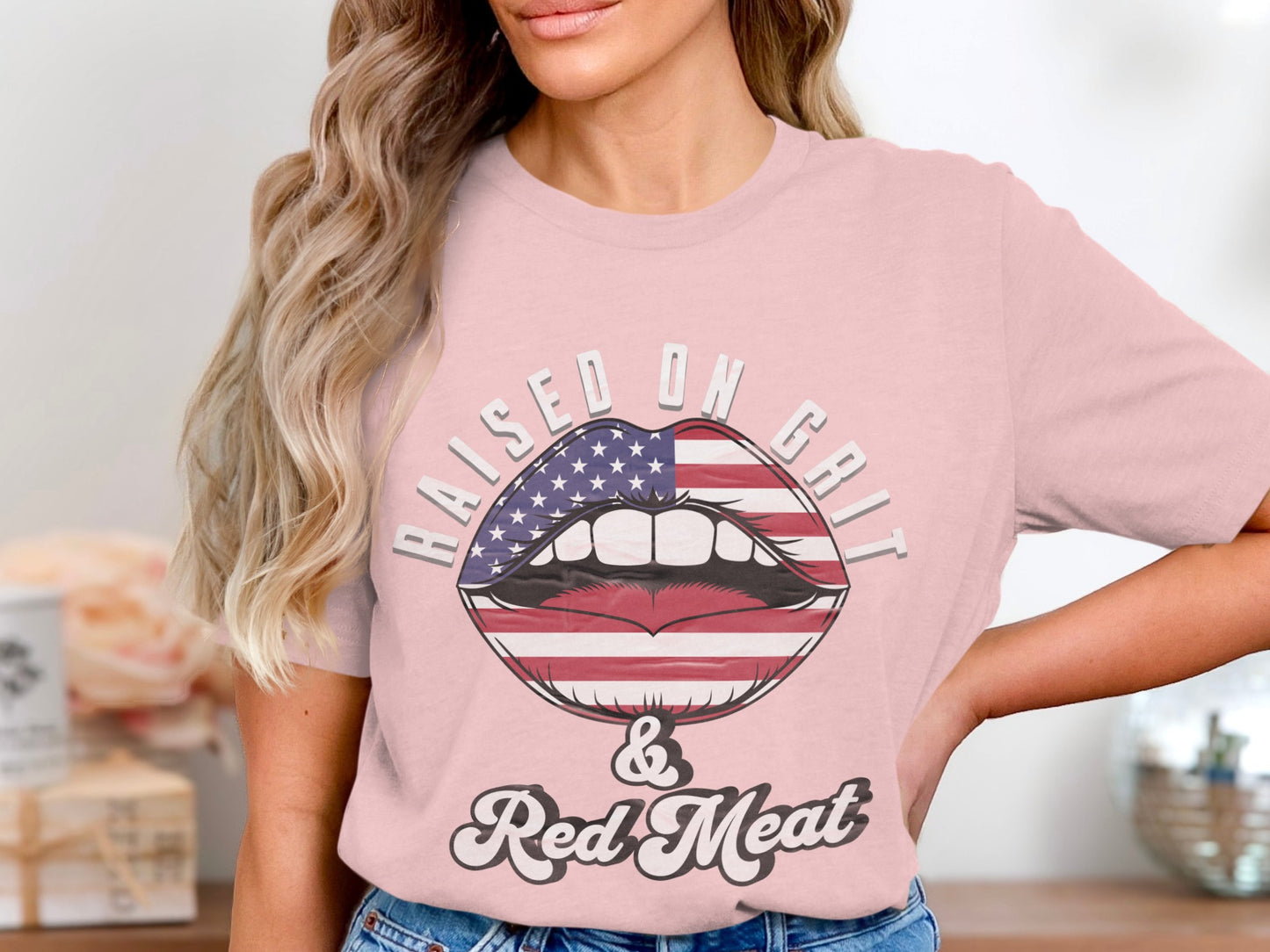Raised on Grit and Red Meat graphic tee product