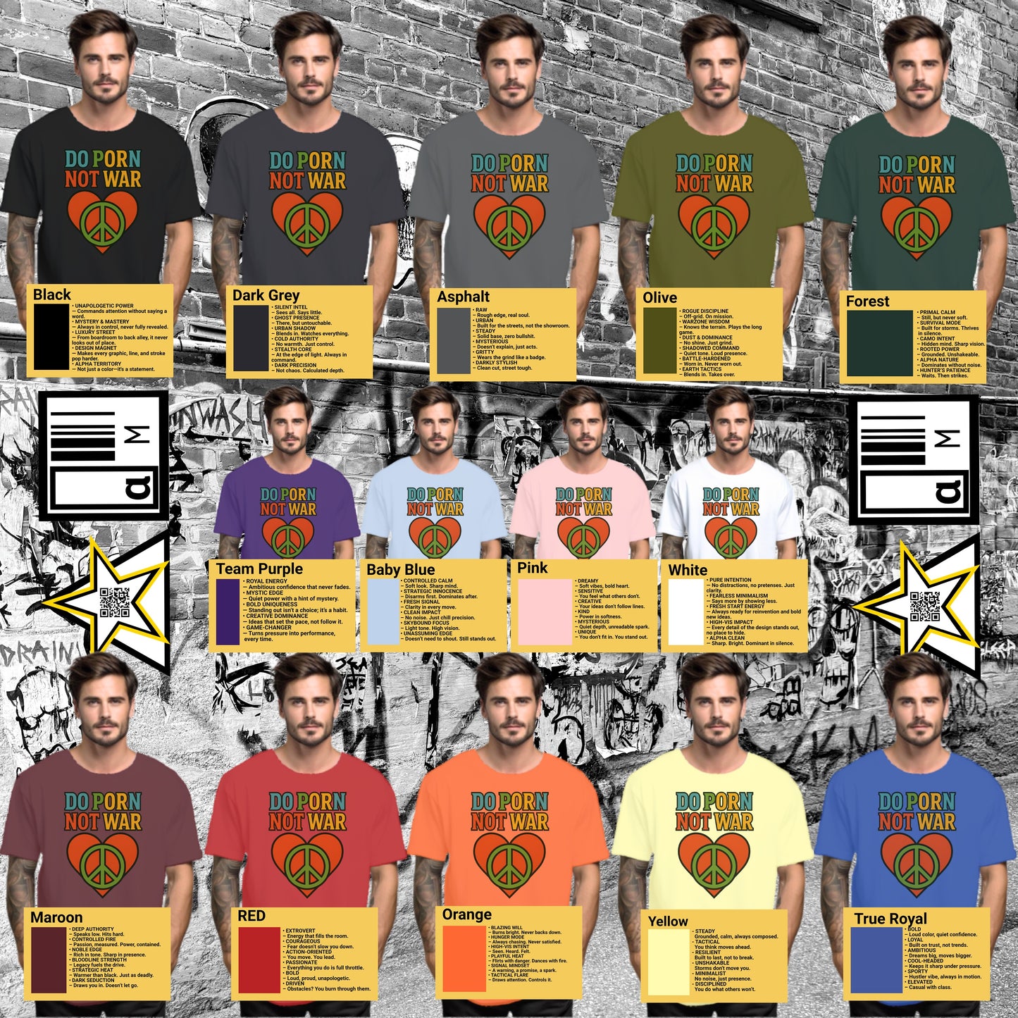 Do Porn Not War Peace Symbol Graphic T-shirt product type