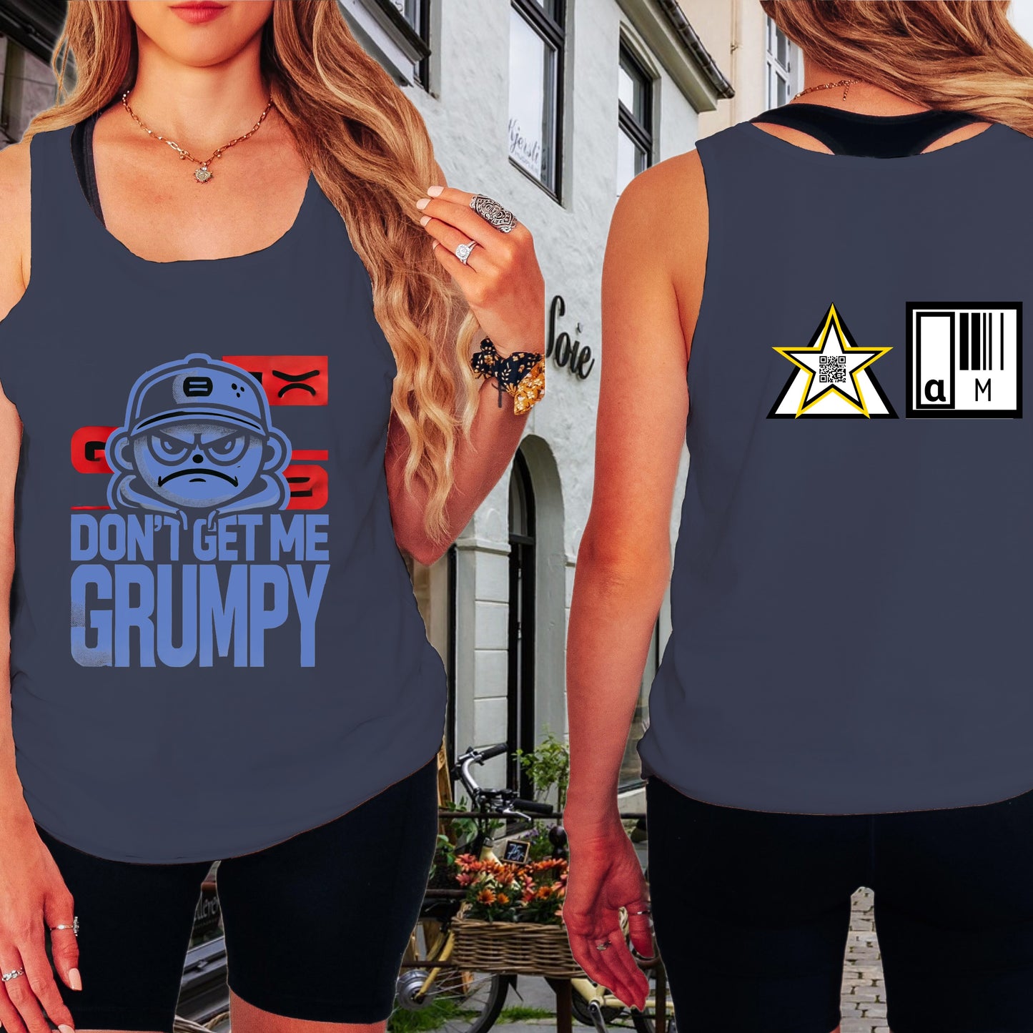 Grumpy Cartoon Character Graphic Tank Top product