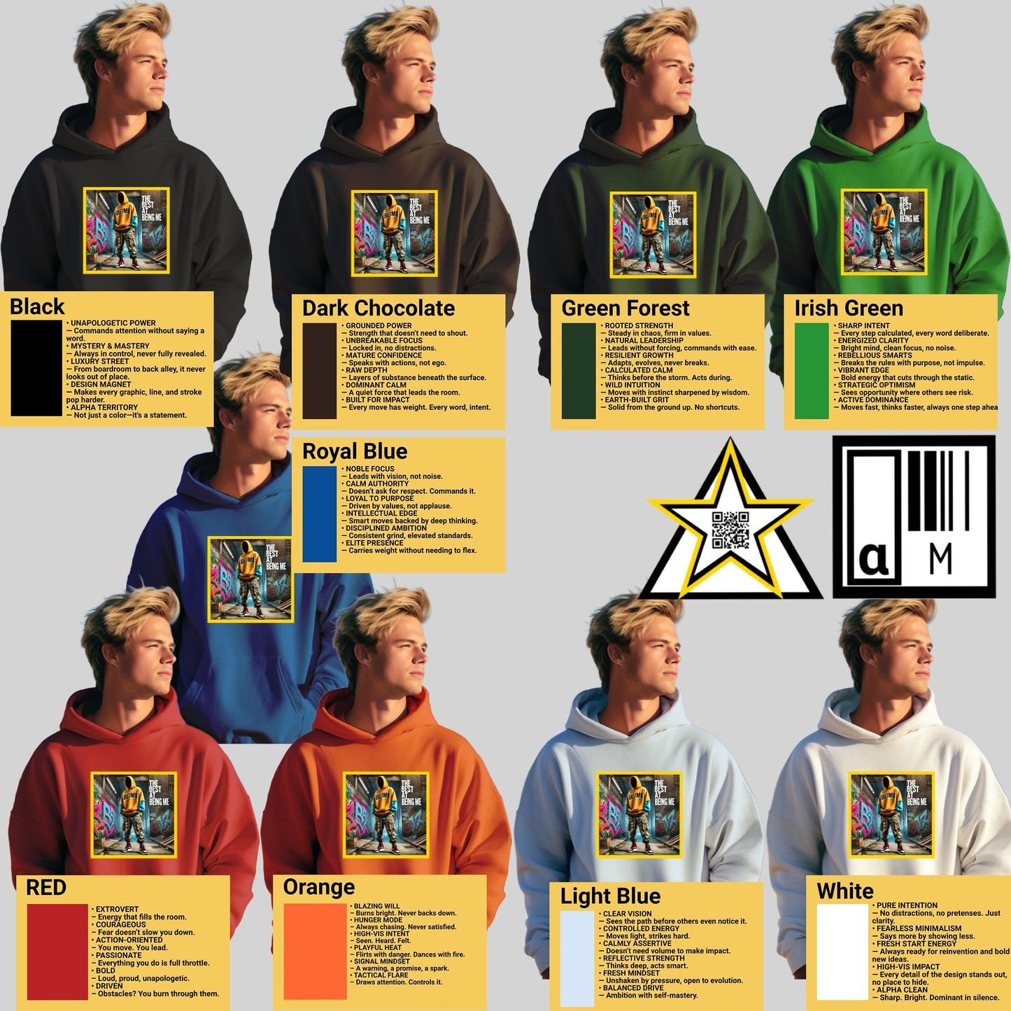 Vibrant Graphic Print Hooded Sweatshirt Apparel Product