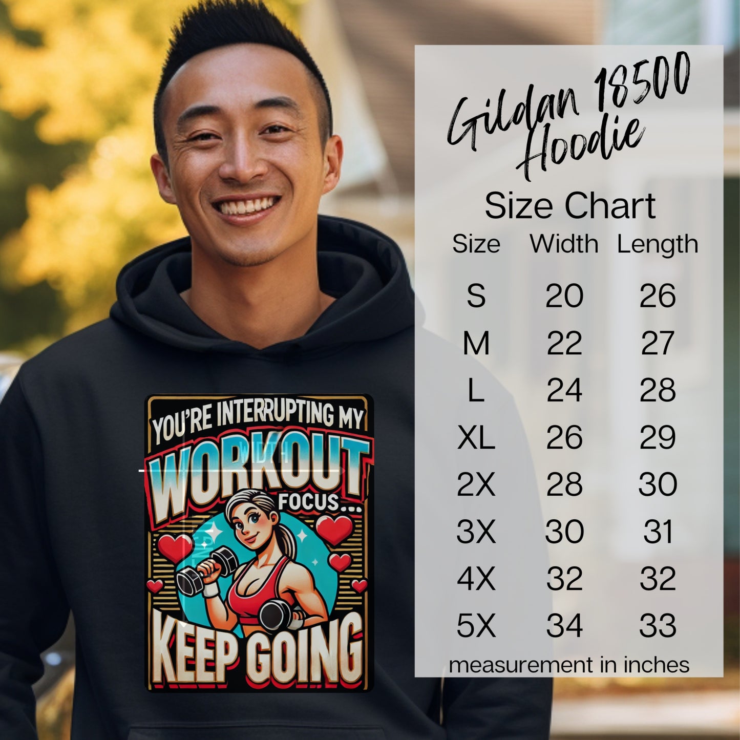 Interrupting Workout Focus Keep Going Hoodie product type