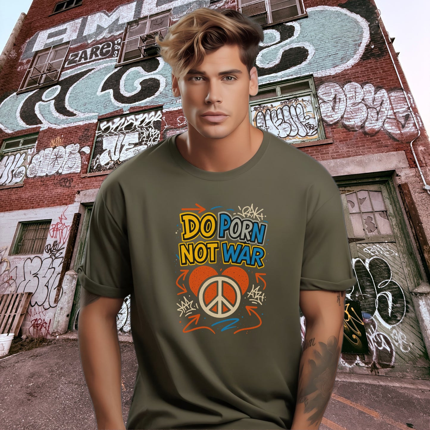 Do Porn Not War Statement Graphic T-Shirt product type