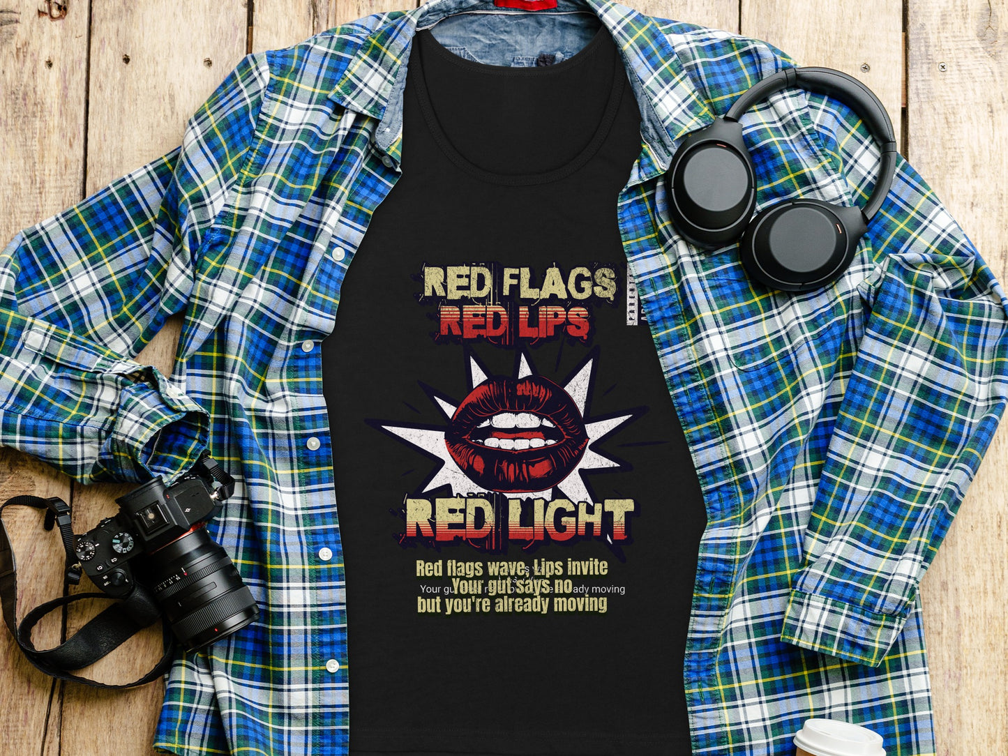 Red Flags Red Lips Red Light Graphic Shirt product