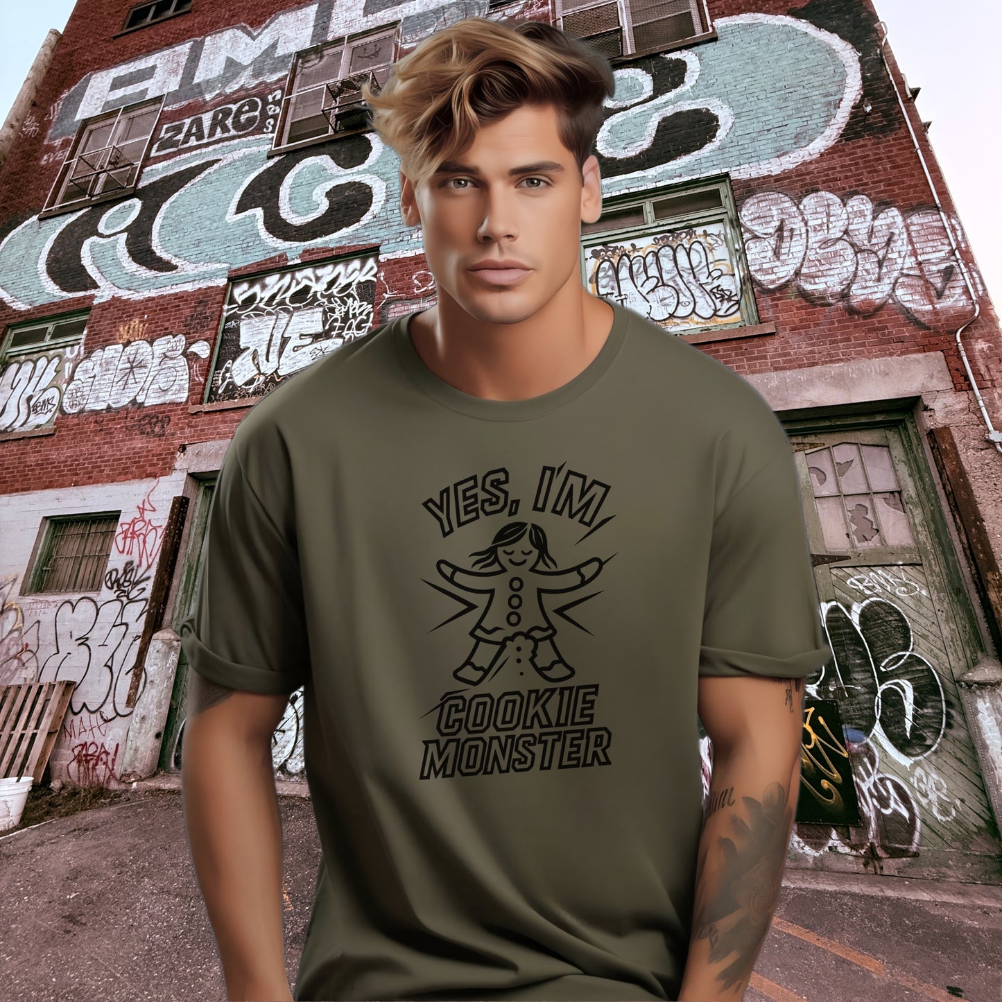 Yes I'm Cookie Monster Graphic Printed T-shirt product type