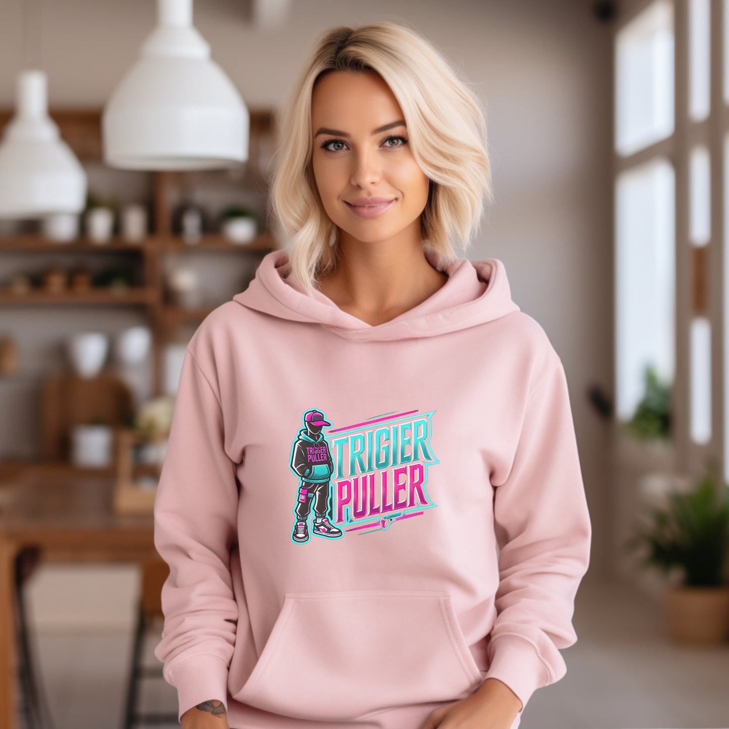Trendy Pink Hoodie with Fashionable Print product