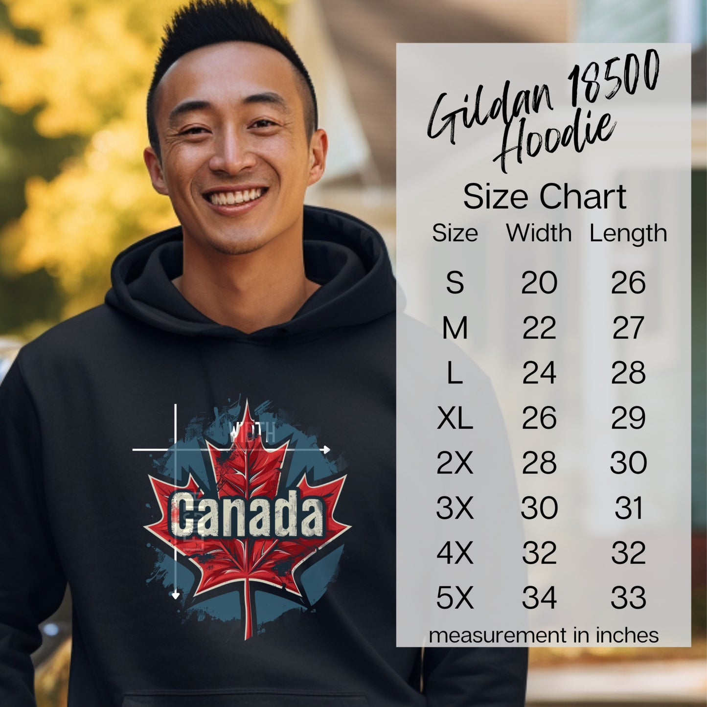 Stylish Canada Leaf Design Gildan 18500 Hoodie product type