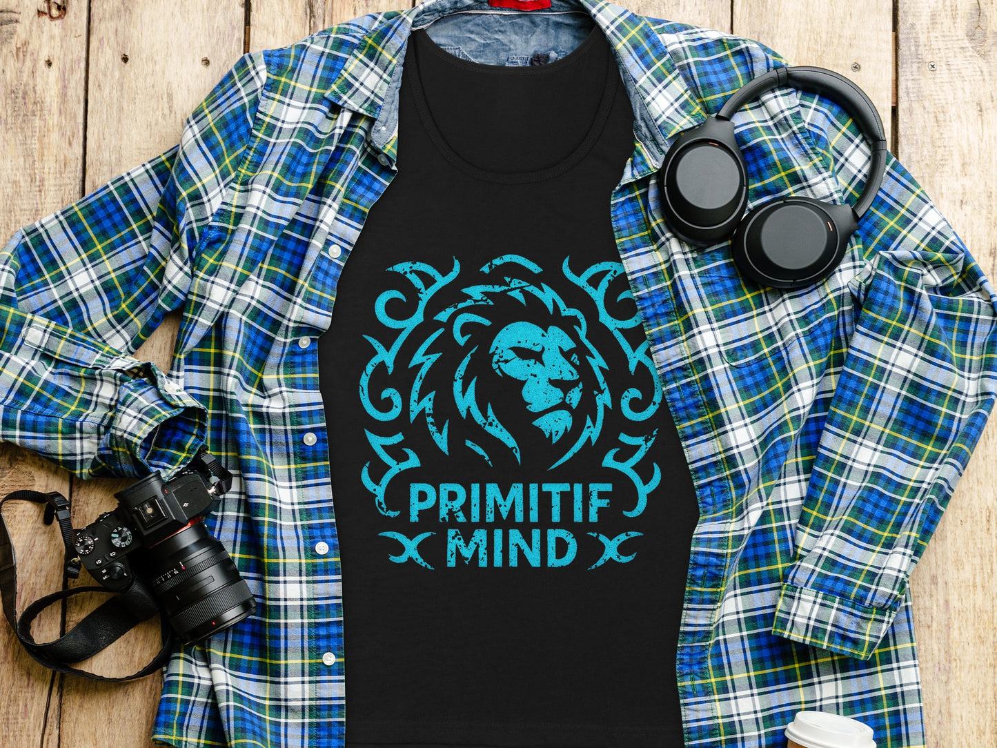 Primotif Mind Lion Graphic Design T-Shirt product type