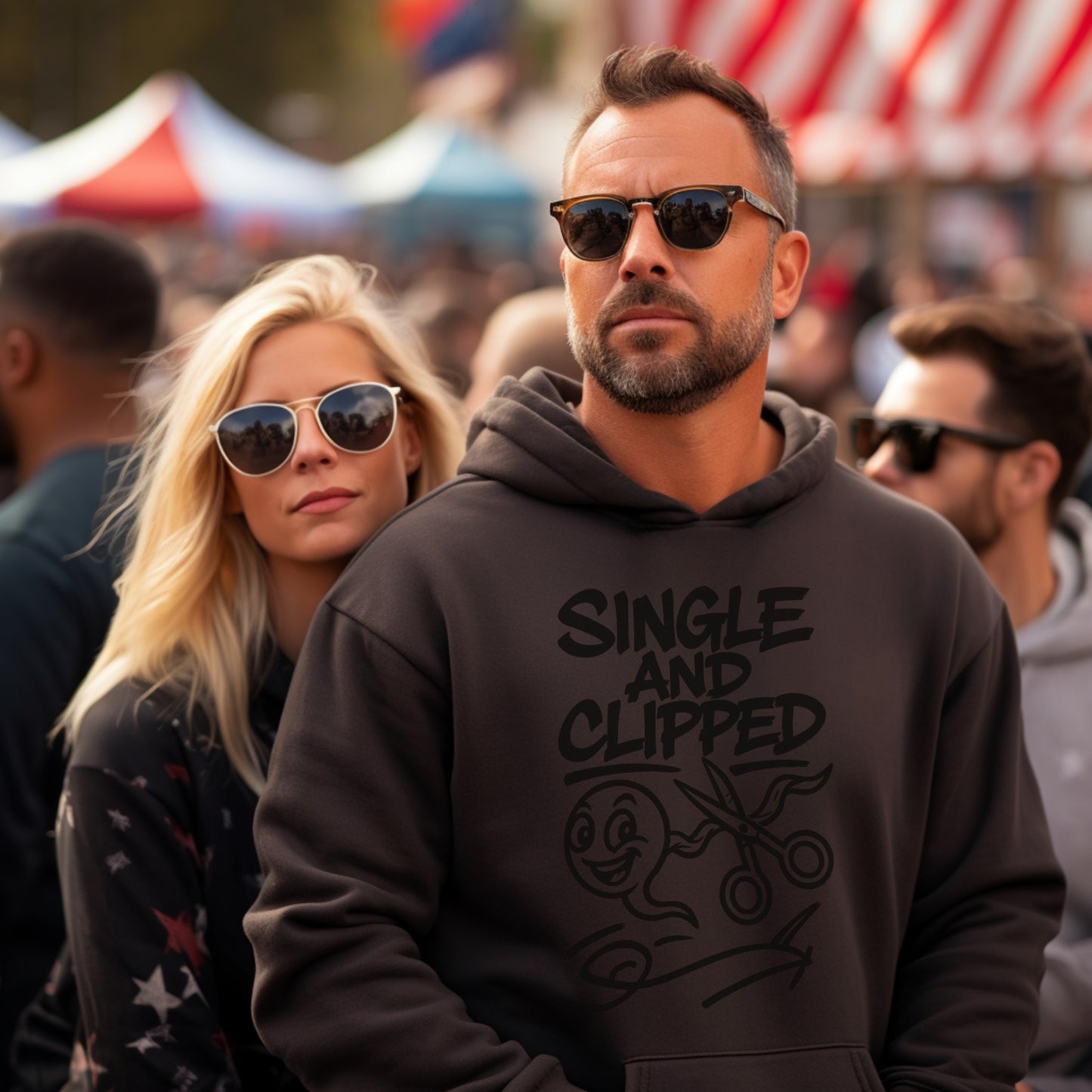 Single And Clipped Design Hoodie product