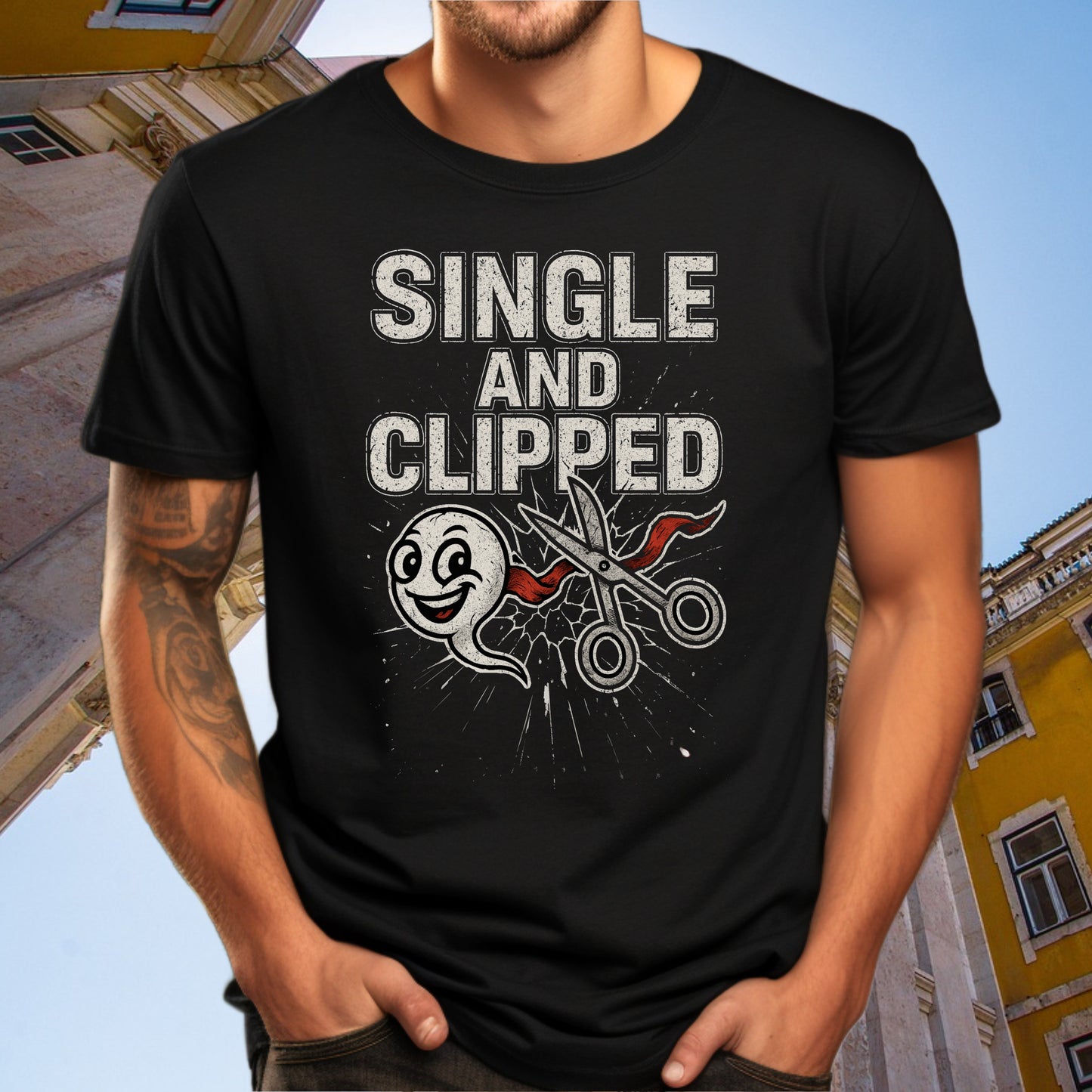 Single And Clipped Funny Humorous Graphic T-Shirt product