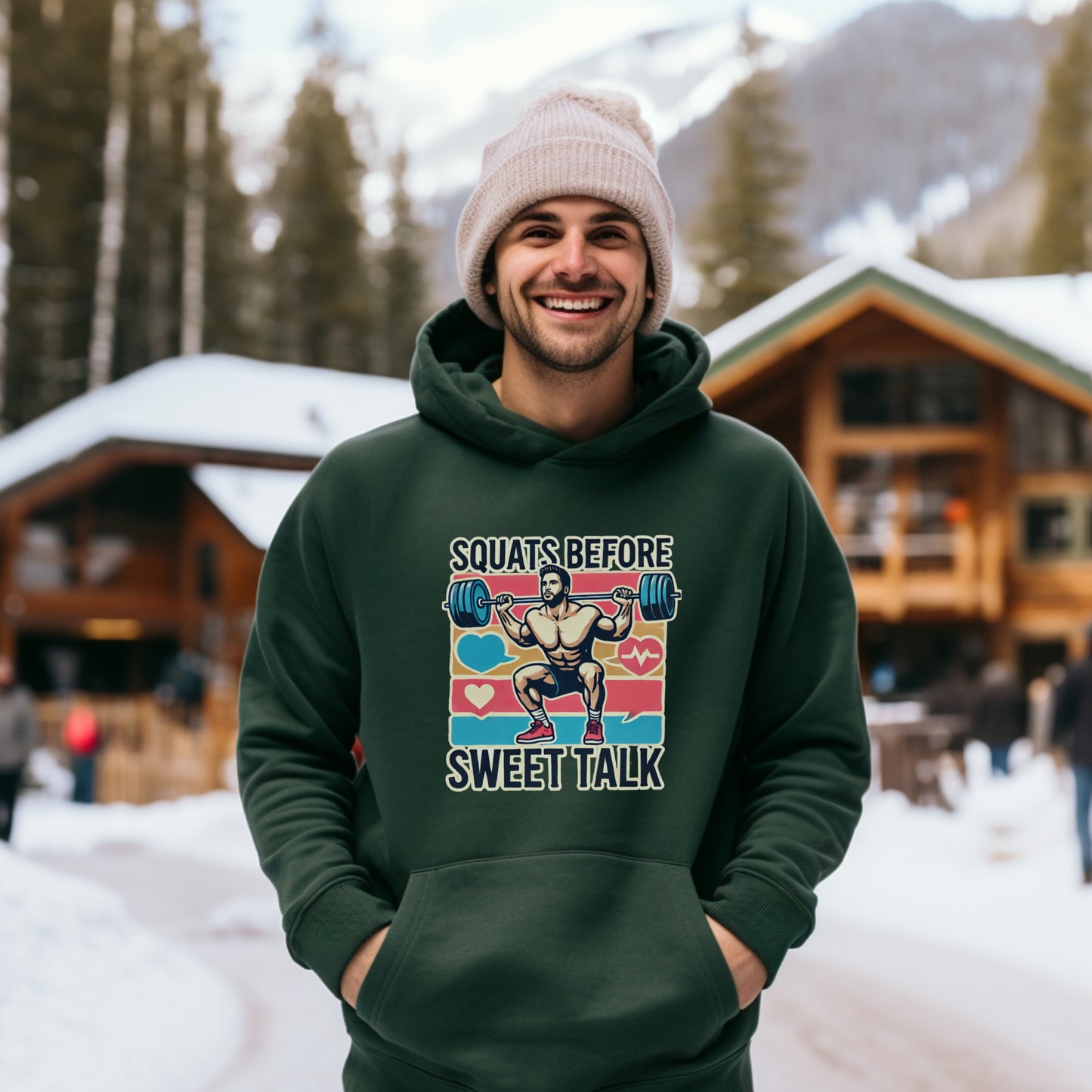 Squats Before Sweet Talk Printed Hoodie Product