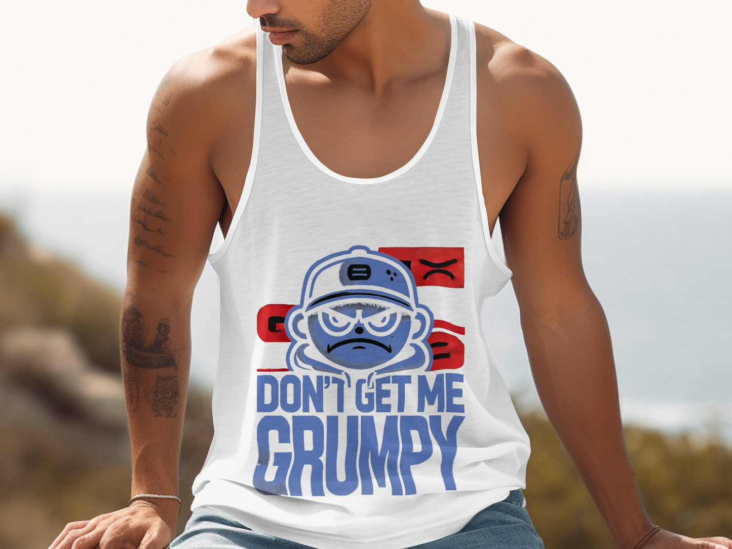 Don't Get Me Grumpy Cartoon Character Tank Top product type