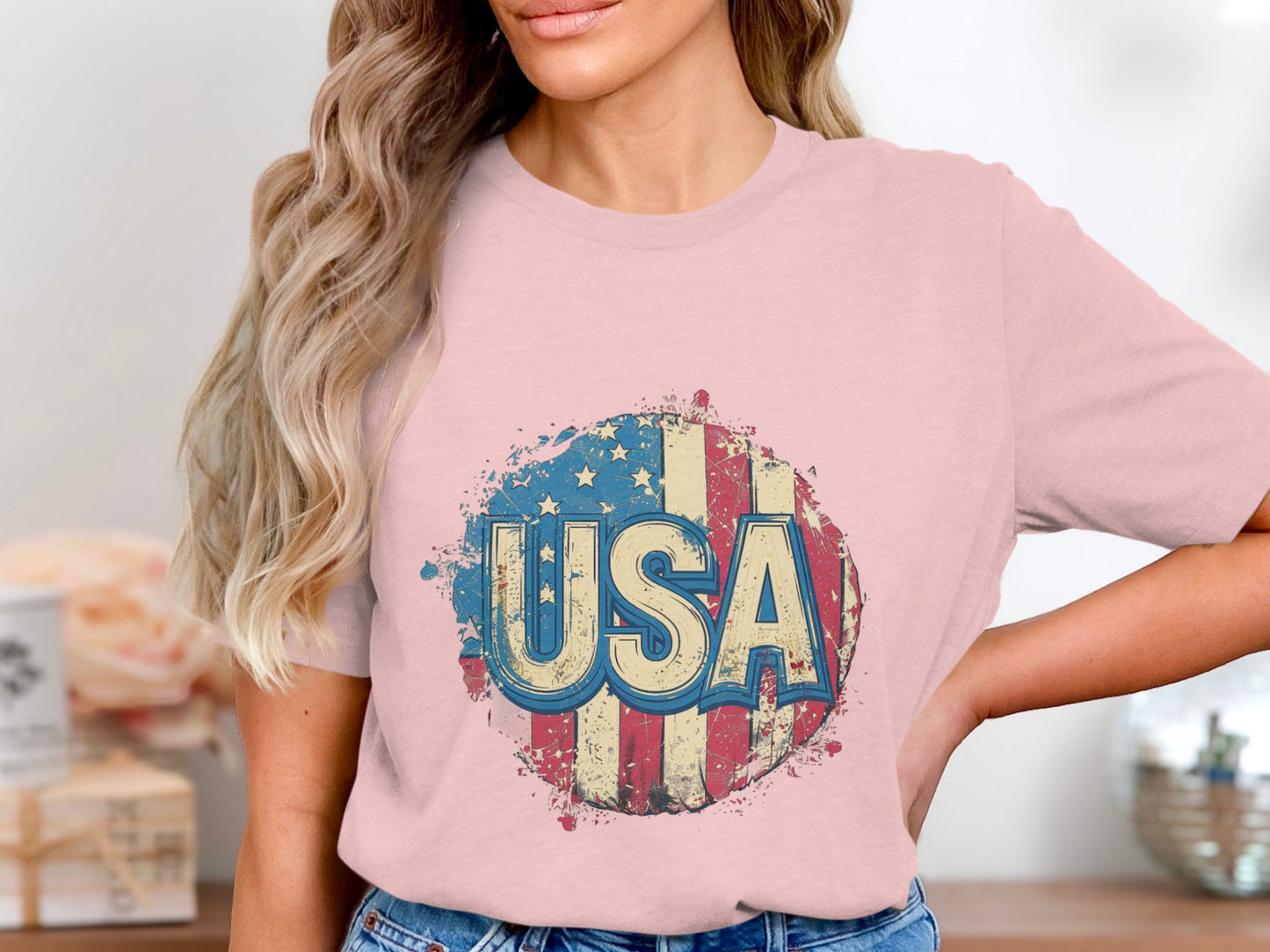 Vintage USA Patriotic American Flag Graphic T-Shirt product
