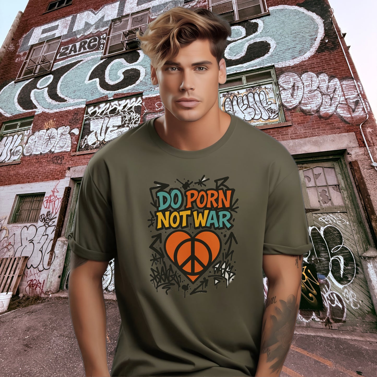 Do Porn Not War Graphic T-Shirt product type