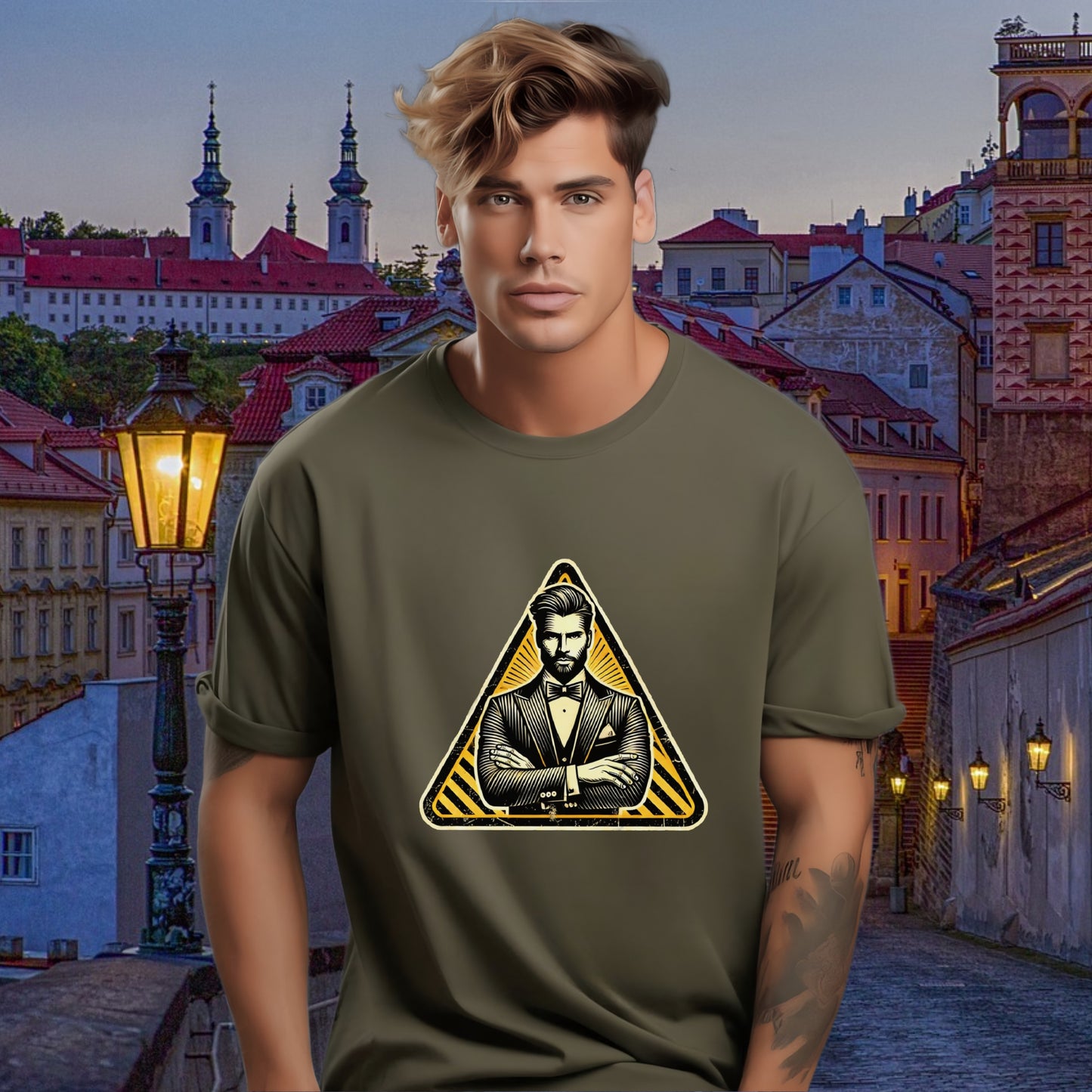 Stylish Graphic Tee with Triangular Print t-shirt