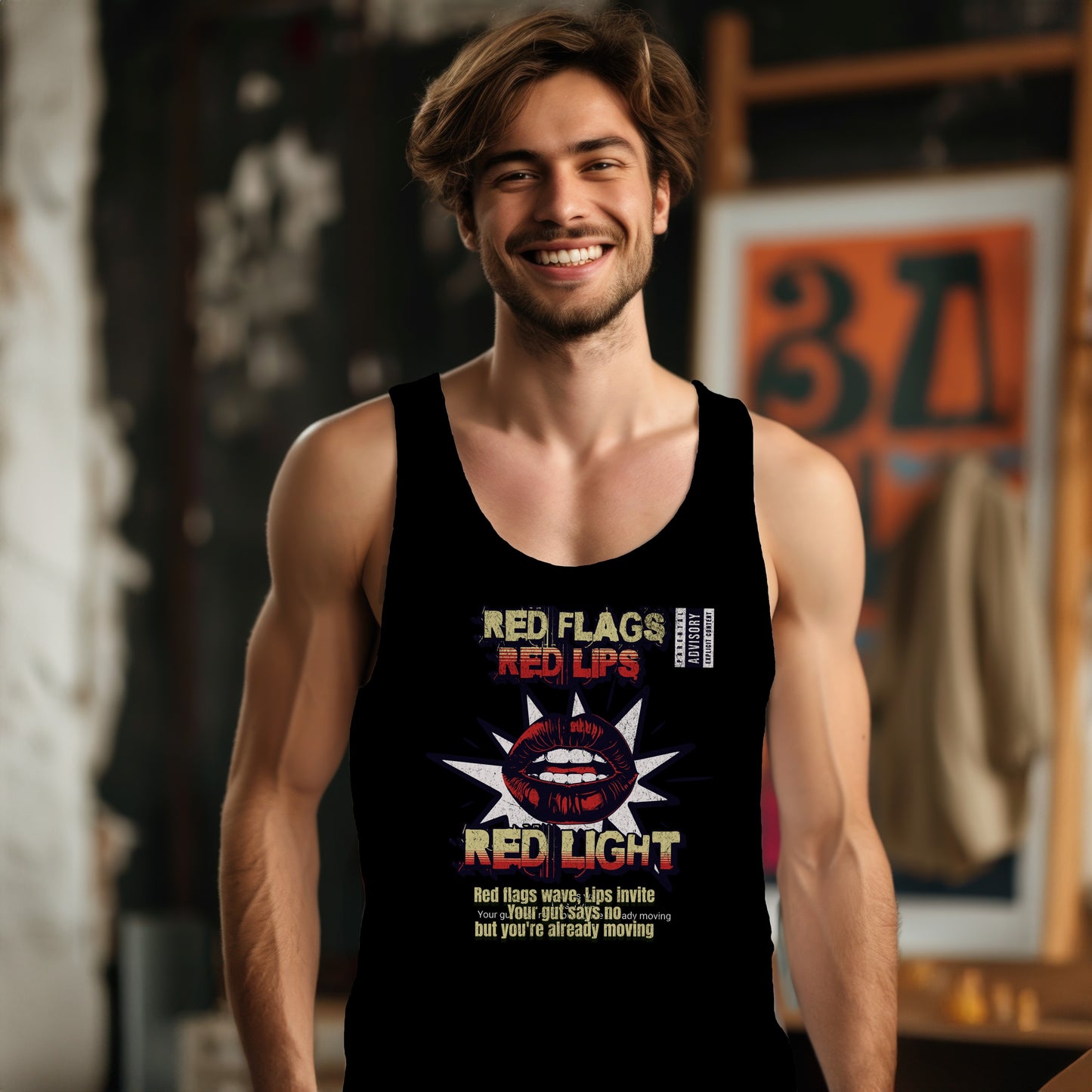 Red Flags Red Lips Red Light Tank Top product